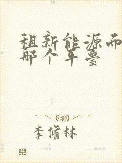 租新能源面包车哪个平台