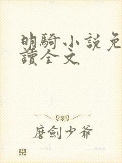 明骑小说免费阅读全文