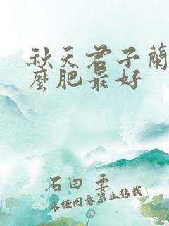 秋天君子兰施什么肥最好