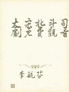 大宋北斗司电视剧免费观看