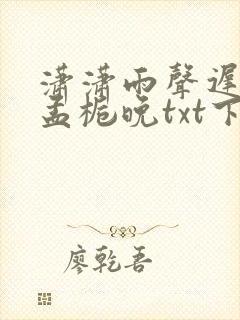 潇潇雨声迟作者孟栀晚txt下载