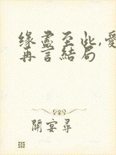 缘尽至此,爱不再言结局