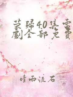 荣归40集电视剧全部免费观看