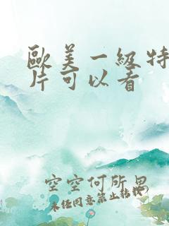 欧美一级特黄大片可以看