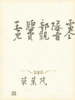 王牌部队电视剧免费观看全集高清