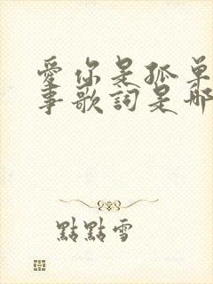 爱你是孤单的心事歌词是哪首歌