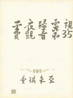 子夜归电视剧免费观看第35集