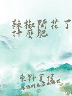辣椒开花了要施什么肥