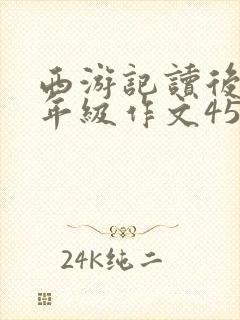 西游记读后感五年级作文450字左右