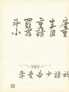 斗罗重生唐舞麟小舞请自重免费