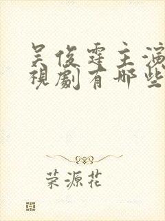 吴俊霆主演的电视剧有哪些