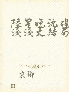 陆星晚沈砚舟苏浅浅大结局