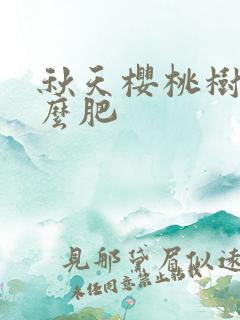 秋天樱桃树施什么肥