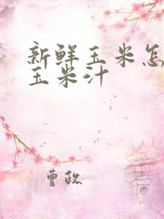 新鲜玉米怎么榨玉米汁