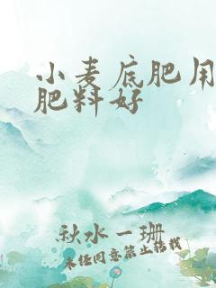 小麦底肥用什么肥料好