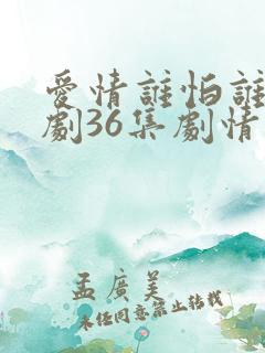 爱情谁怕谁电视剧36集剧情