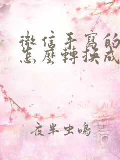 微信手写的文字怎么转换成电子版