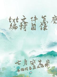 txt文件怎么编辑目录