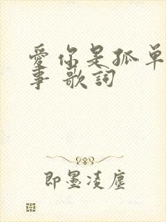 爱你是孤单的心事 歌词