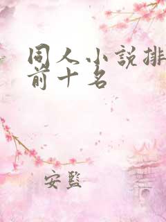 同人小说排行榜前十名