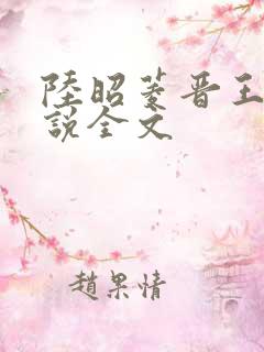 陆昭菱晋王的小说全文