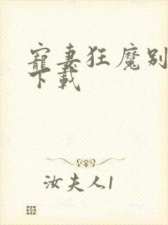宠妻狂魔别太坏下载