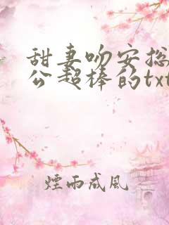 甜妻吻安总裁老公超棒的txt