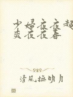 少妇夜夜超夜夜爽夜夜春
