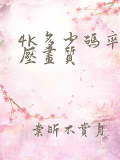4k多少码率不压画质
