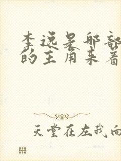 李逸是哪部小说的主角来着