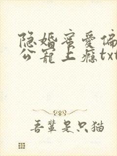 隐婚蜜爱偏执老公宠上瘾txt