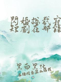 闪婚总裁宠上天短剧在哪能看