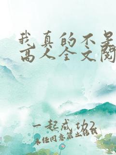 我真的不是绝世高人全文阅读免费