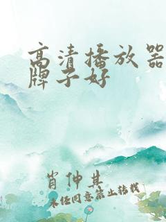 高清播放器什么牌子好