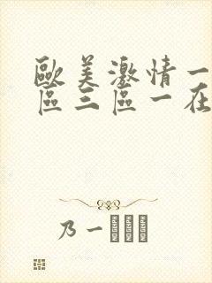 欧美激情一区二区三区一在线