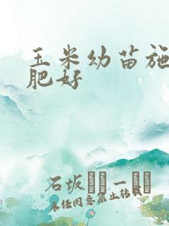 玉米幼苗施什么肥好