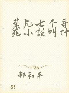 叶凡七个哥哥战死小说叫什么名字