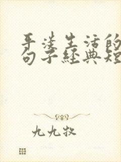 平淡生活的唯美句子经典短句