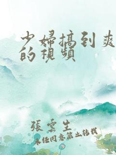 少妇搞到爽高潮的视频