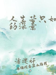 人生若只如初见的深意