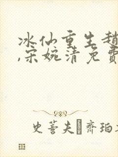 冰仙重生赵振国,宋婉清免费