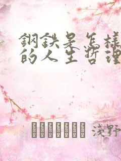 钢铁是怎样炼成的人生哲理句子