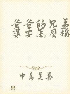 爸爸的兄弟的老婆要怎么称呼