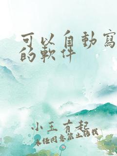 可以自动写小说的软件