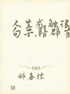人生感触很深的句子,精辟有哲理