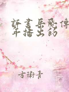 评书岳飞传是哪年播出的