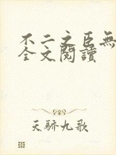 不二之臣无删减全文阅读
