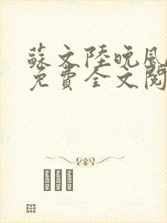 苏文陆晚风小说免费全文阅读