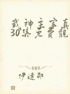 武神主宰真人第30集免费观看