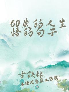 60岁的人生感悟的句子